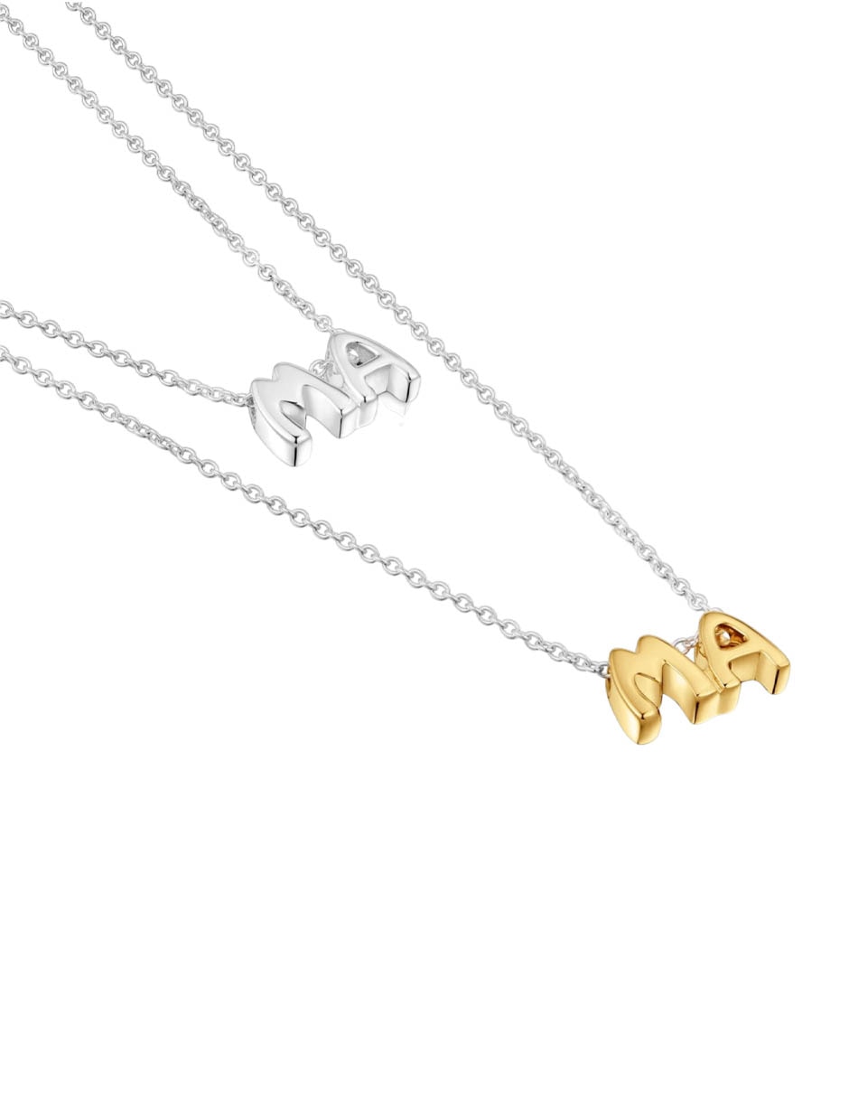 Collar con dije de letras Mama de plata P 925 3
